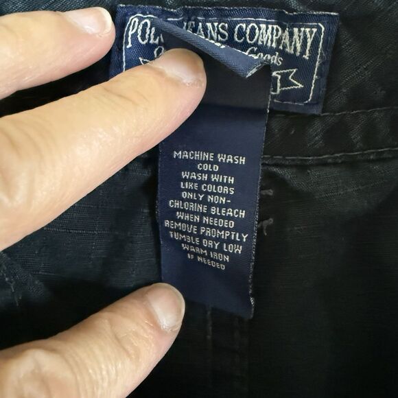 Polo Jeans Company Ralph Lauren Cargo Shorts RipStop Mens 42 Black 90s Utility - Picture 5 of 12